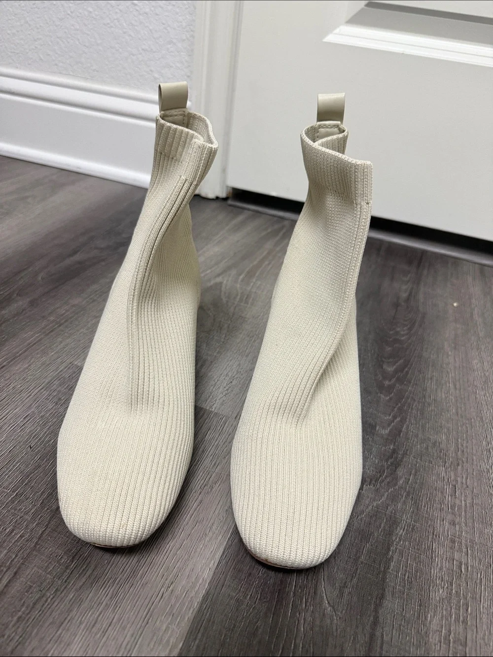 Joie Cream Knit Ankle Sock Booties 8.5